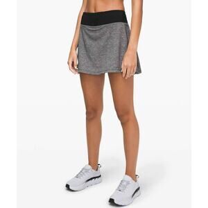 Lululemon Pace Rival Mid-Rise Skirt Long Heather Lux Multi Black Size 6